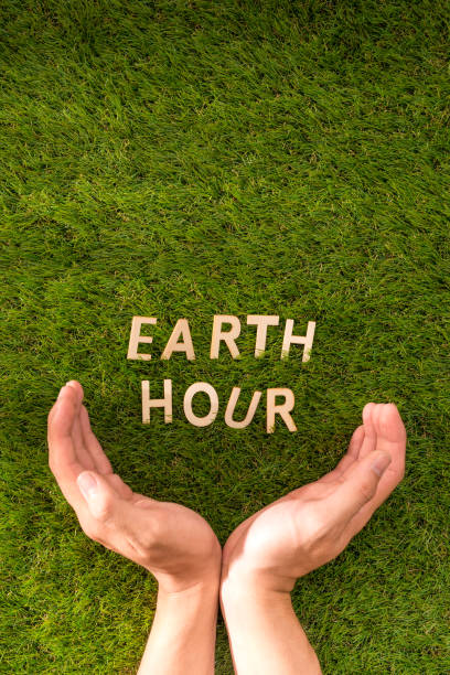 istock Letter happy earth day concept on green grass 1132467894
