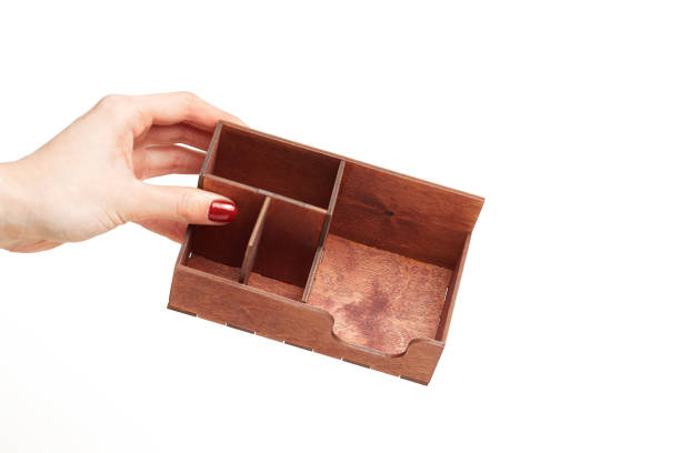 istock classic wooden organizer on white background 1132474693