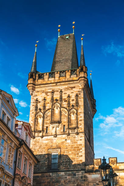 istock Lesser Town Bridge Tower in Prague at sunset, Czech Republic. 1132475475