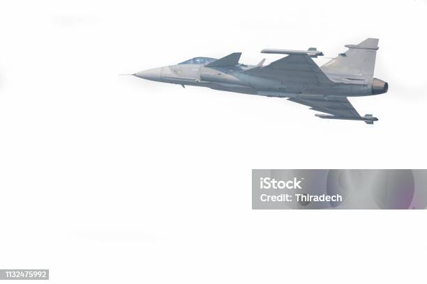The Gripen Plane Above The Horizon Stock Photo - Download Image Now - Air Vehicle, Airplane, Backgrounds
