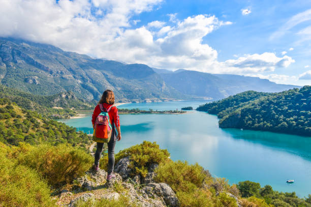 istock Hiker alone on top of the mountain . 1132480367