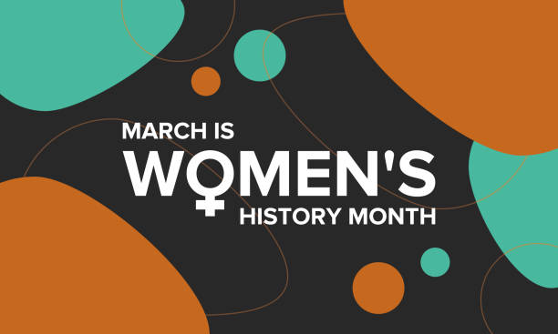 women es history month. gefeiert im märz in den usa, großbritannien und australien - historisch stock-grafiken, -clipart, -cartoons und -symbole