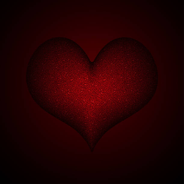 istock Red sequins heart. Sparkle, sequin, glitter for Valentines day banner. 1132482762