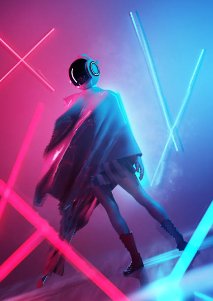 istock Conceptual Futuristic Space Women Posing 1132484877