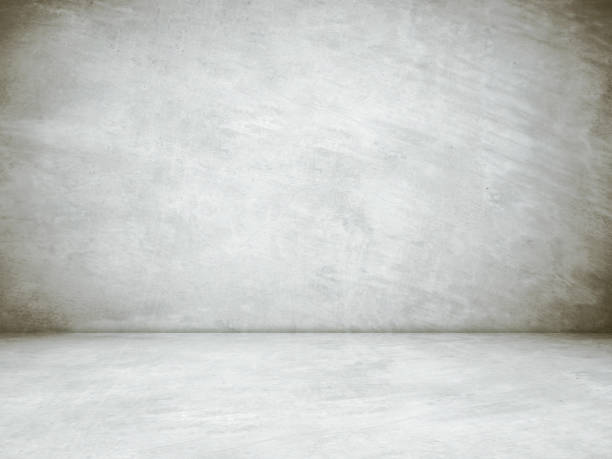 istock Empty gray cement room in perspective view, grunge background, vintage style, interior design, product display montage 1132487249