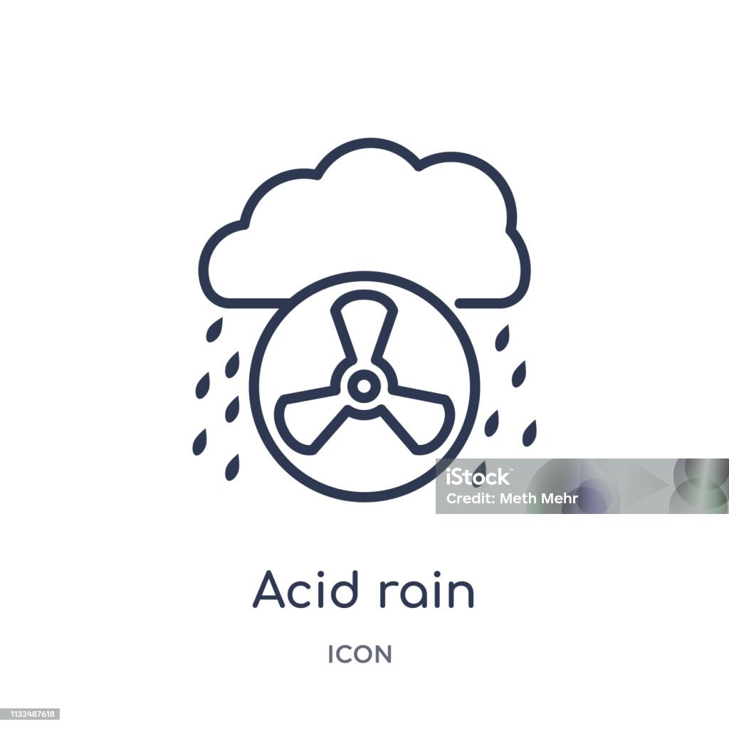 Linear acid rain icon from Ecology and environment outline collection. Thin line acid rain icon isolated on white background. acid rain trendy illustration Acid stock vector
