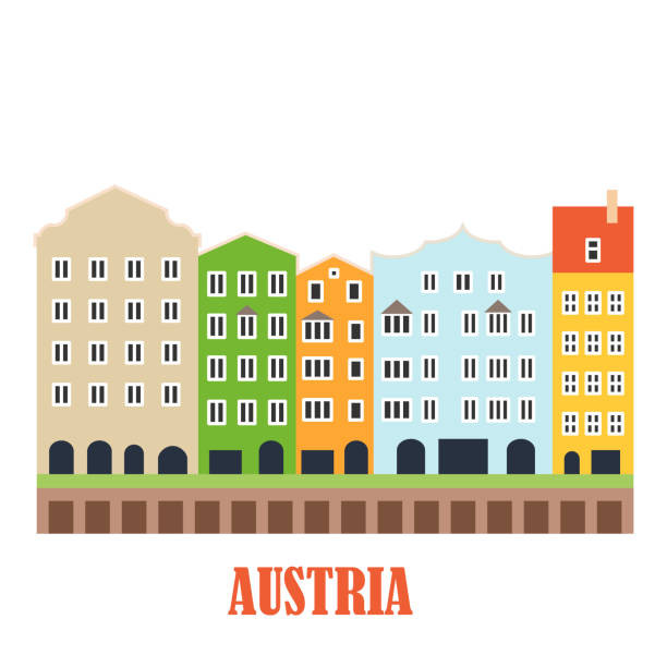 ilustrações de stock, clip art, desenhos animados e ícones de innsbruck austria landmark - silhouette tirol innsbruck austria