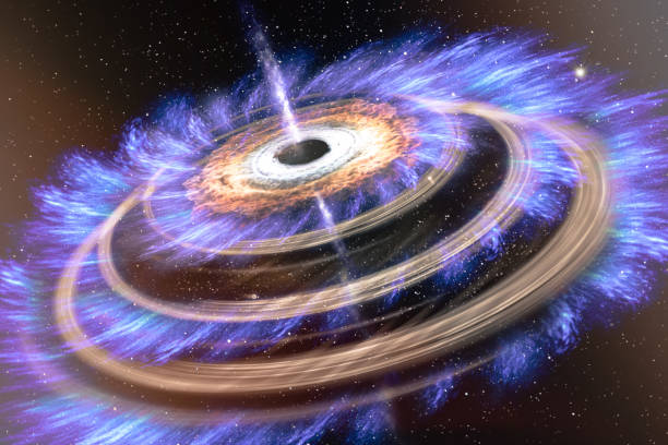istock Abstract space wallpaper. Black hole with nebula over colorful stars and cloud fields in outer space. Mining gas in an alien black hole. Elements of this image furnished by NASA. 1132488313