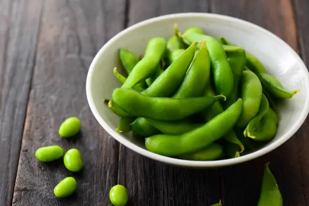 cooked green soybeans
