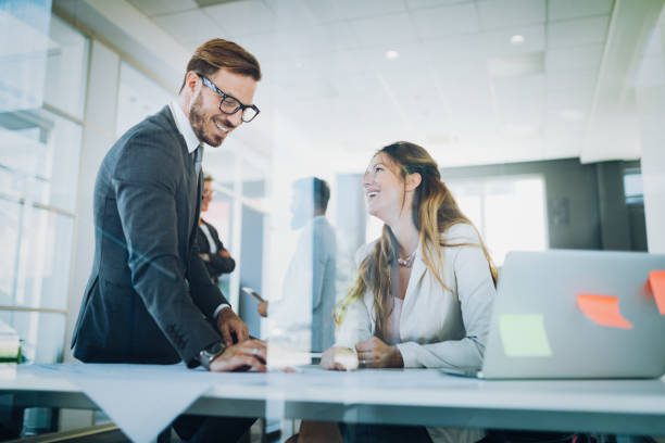 istock Business people having fun in office 1132489740