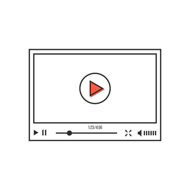 ilustrações de stock, clip art, desenhos animados e ícones de thin line video player interface - interface icons video