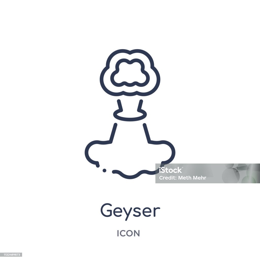 Linear geyser icon from Ecology outline collection. Thin line geyser vector isolated on white background. geyser trendy illustration Art stock vector