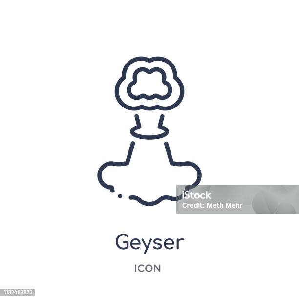 Linear Geyser Icon From Ecology Outline Collection Thin Line Geyser Vector Isolated On White Background Geyser Trendy Illustration Stock Illustration - Download Image Now