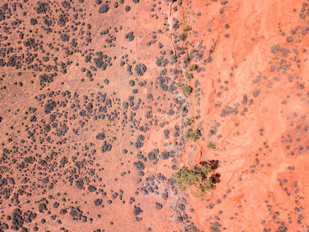 Drone Aerial bird's eye view on the Outback Desert in South Australia Shot with the DJI Mavic Pro south australia photos stock pictures, royalty-free photos & images