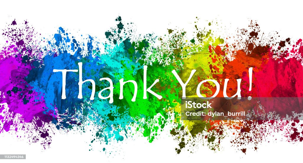 Paint Splatter-dank u - Royalty-free Thank You - Korte frase Stockfoto