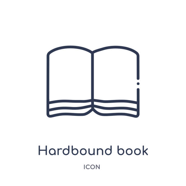 ilustrações de stock, clip art, desenhos animados e ícones de linear hardbound book icon from education outline collection. thin line hardbound book icon isolated on white background. hardbound book trendy illustration - hardbound