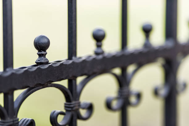 istock Metal wrought iron fence 1132495666