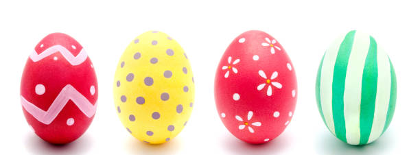 istock Collection of photos perfect colorful handmade easter egg isolated 1132496185