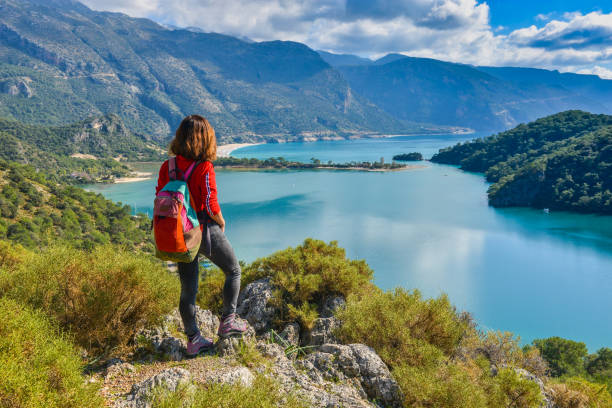istock Hiker alone on top of the mountain . 1132496672