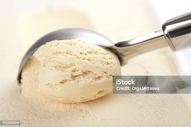 Ice Cream Scoop Stock Photo - Download Image Now - Vanilla Ice Cream, Serving Scoop, Close-up