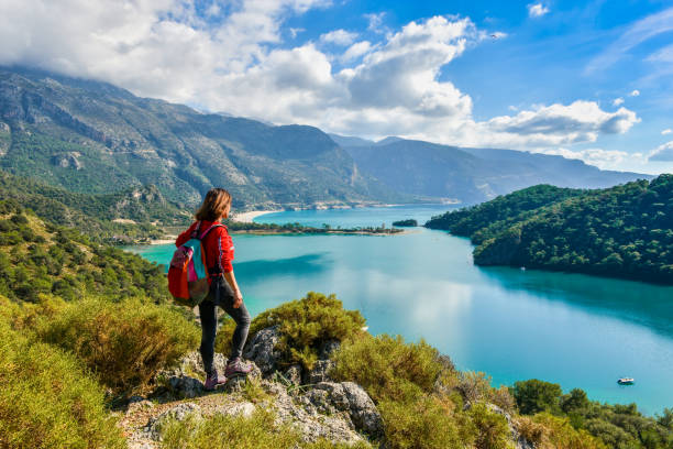 istock Hiker alone on top of the mountain . 1132504302
