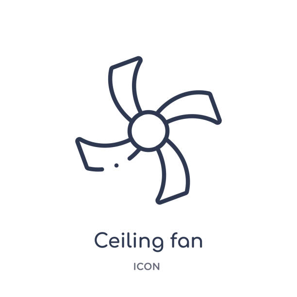 Linear ceiling fan icon from Electronic devices outline collection. Thin line ceiling fan vector isolated on white background. ceiling fan trendy illustration Linear ceiling fan icon from Electronic devices outline collection. Thin line ceiling fan vector isolated on white background. ceiling fan trendy illustration ceiling fan stock illustrations