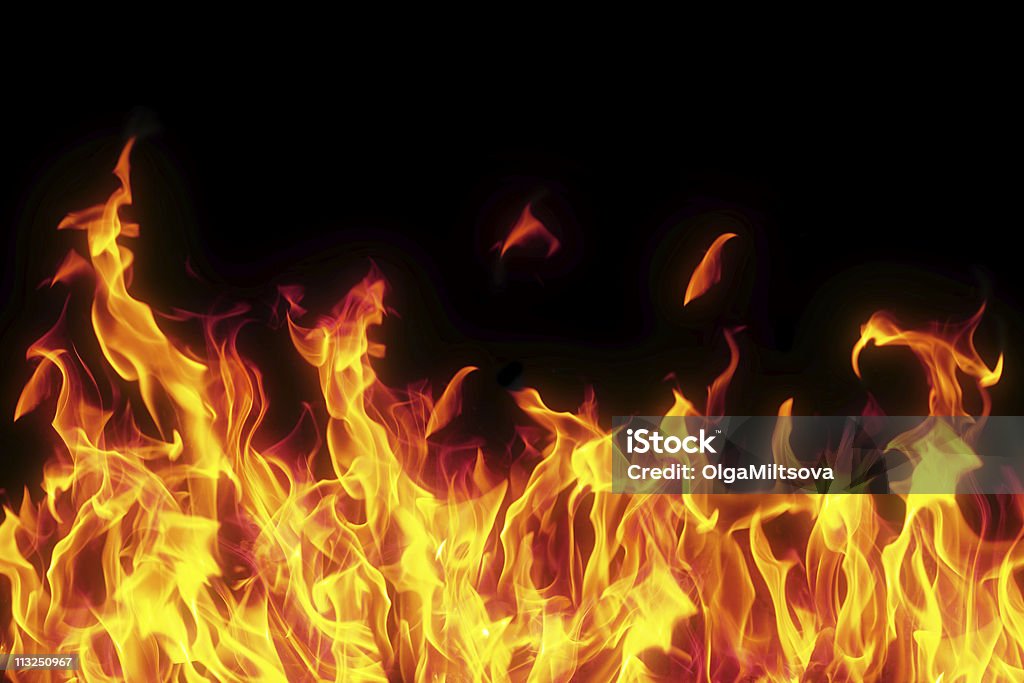 flame isolated over black background  Fire - Natural Phenomenon Stock Photo