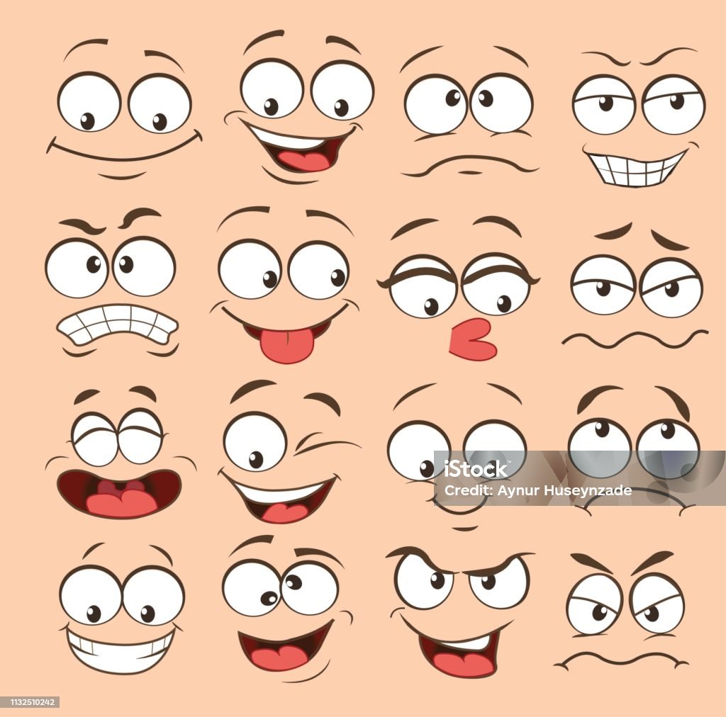 Face Expression Set Vector Illustration Emoticon Cartoon Stock Illustration  - Download Image Now - iStock
