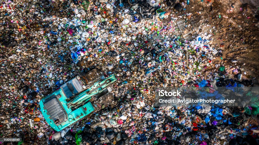 Garbage Pile In Trash Dump Or Landfill Aerial View Garbage Trucks Unload  Garbage To A Landfill Global Warming Stock Photo - Download Image Now -  iStock
