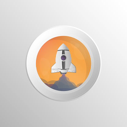 Rocket Ship Button Design Stock Illustration - Download Image Now ...