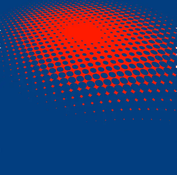 Vector illustration of curve halftone pattern background