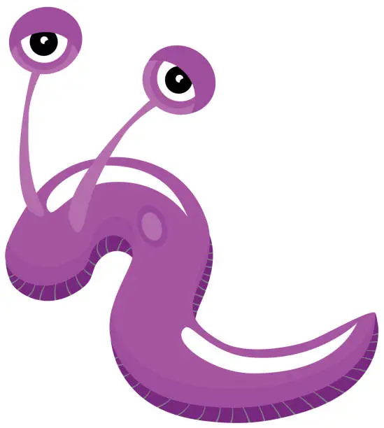 Vector illustration of Cartoon Sad Slug Vector Illustration