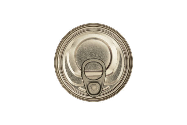 istock Tin can, top view, close-up macro, isolated on white background 1132517761