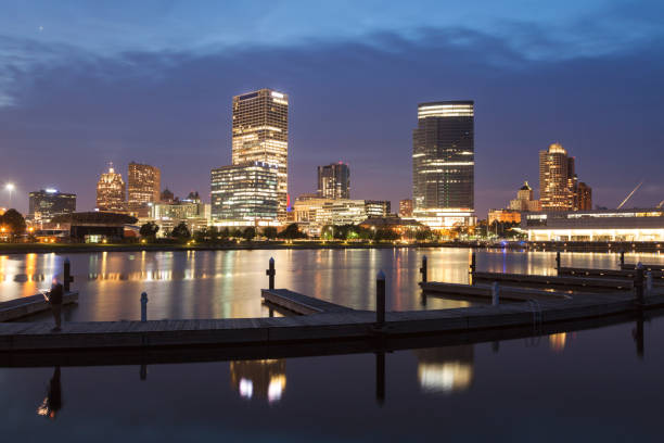 istock Panorama of Milwaukee at night 1132520881