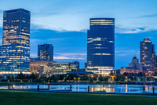 istock Panorama of Milwaukee at night 1132523443