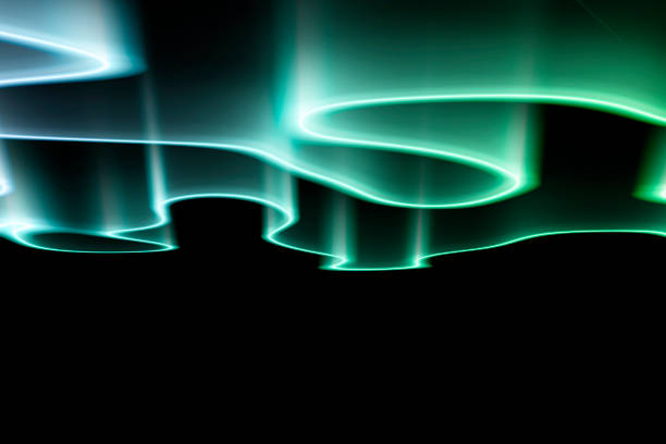 green northern lights against black back ground