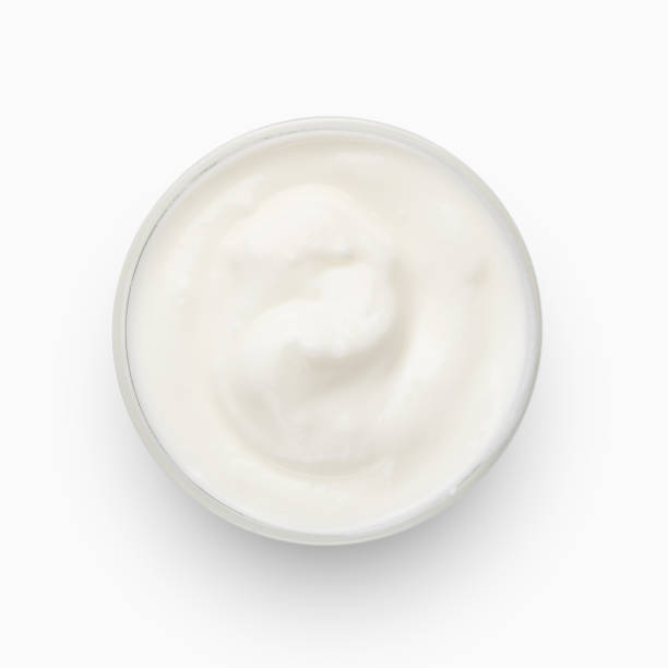 istock Bowl of sour cream, top view 1132525918