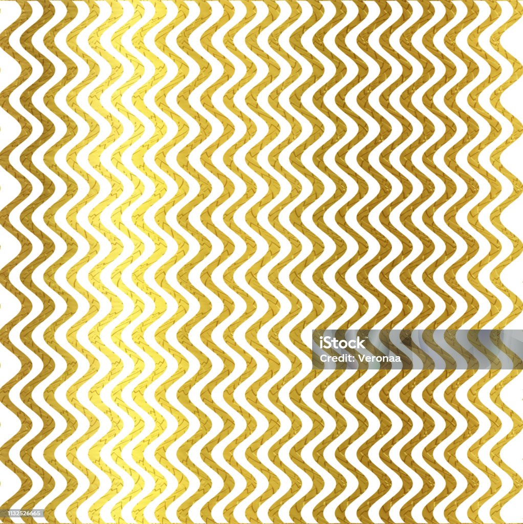 Golden Simple Pattern Golden Pattern With Waves Stock Illustration - Download Image Now ...