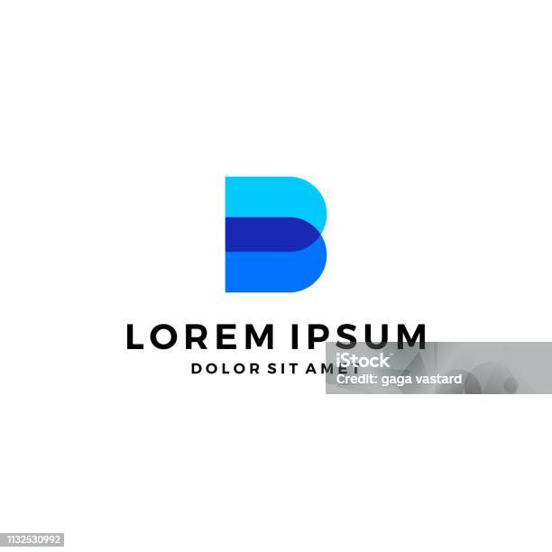 B Letter Dd Initial Overlapping Overlap Stock Illustration - Download Image Now - Logo, Abstract, Beauty