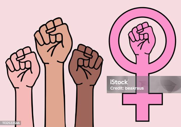 Female Hands Feminist Sign Feminism Symbol Vector Stock Illustration - Download Image Now