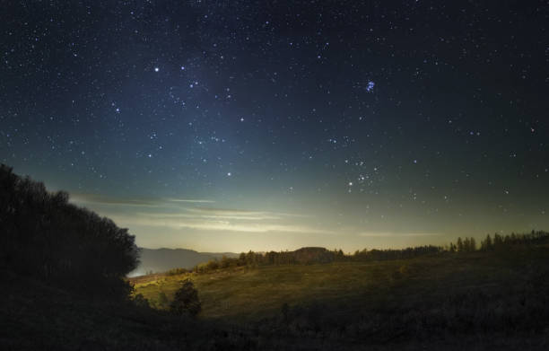 Before the sunrise A picture of the fading stars of Milky Way before the dawn carpathian mountain range photos stock pictures, royalty-free photos & images
