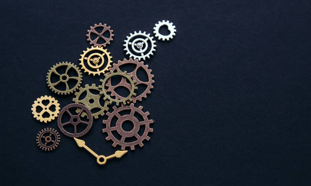 istock Conceptual image of industry, mecanics, connection or team work. Background from different metal gears. 1132539145
