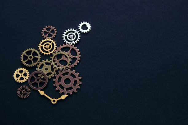 istock Conceptual image of industry, mechanics, connection or team work. Background from different metal gears. 1132539223