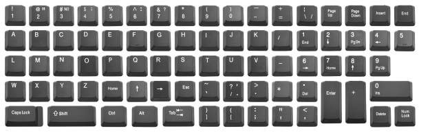 istock alphabet black buttons of the computer keyboard. Isolate on white background 1132540258