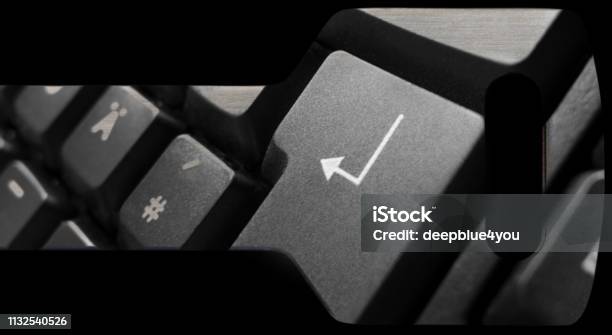 Network Data Security Concept Stock Photo - Download Image Now - Taking a Shot - Sport, Returning, Enter Key