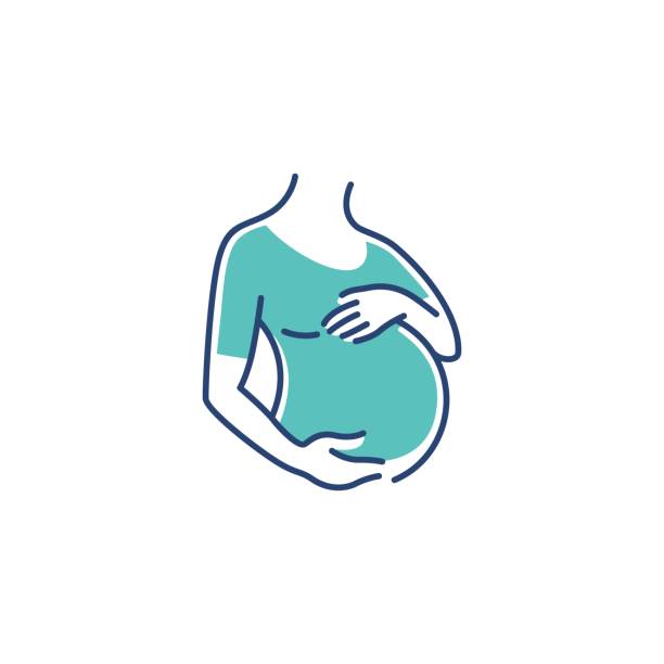 illustrations, cliparts, dessins animés et icônes de illustration de vecteur maternel de grossesse de femme enceinte - femme enceinte