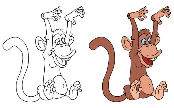 Vector illustration of monkey