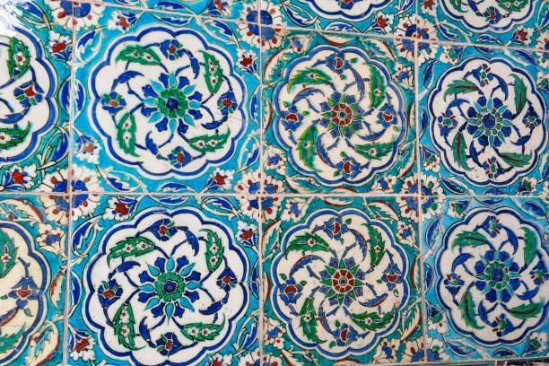 istock Ancient hand made Turkish - Ottoman tiles 1132554004