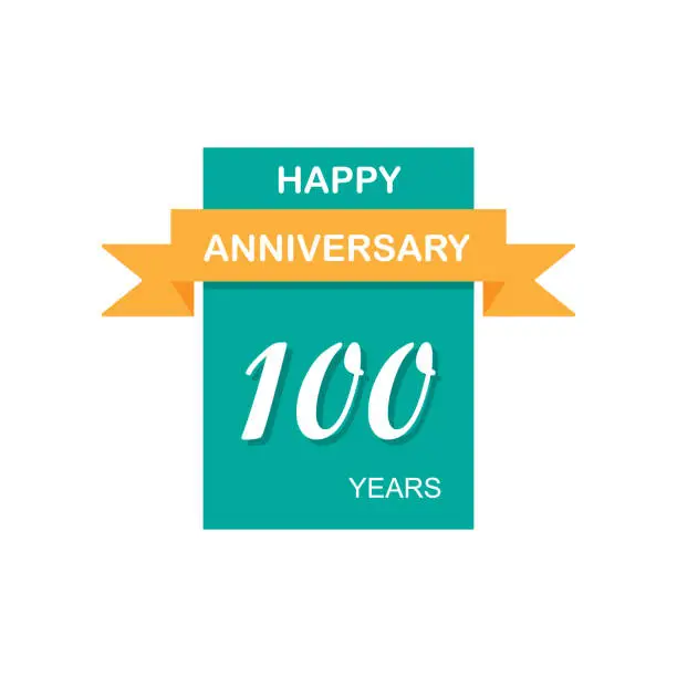Vector illustration of Anniversary, 100 years multicolored icon. Can be used for web, logo, mobile app, UI, UX