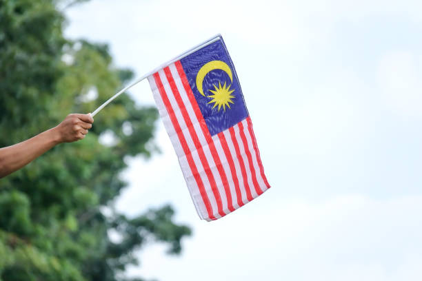 istock Cropped Hands Holding Malaysian Flag Against Trees 1132562118